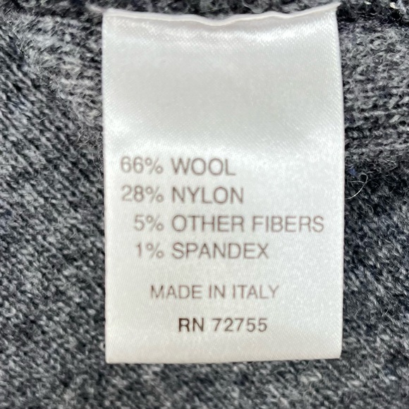 A IDA L long sweater cardigan wool bland shawl collar single buckle grey pockets - Picture 3 of 9